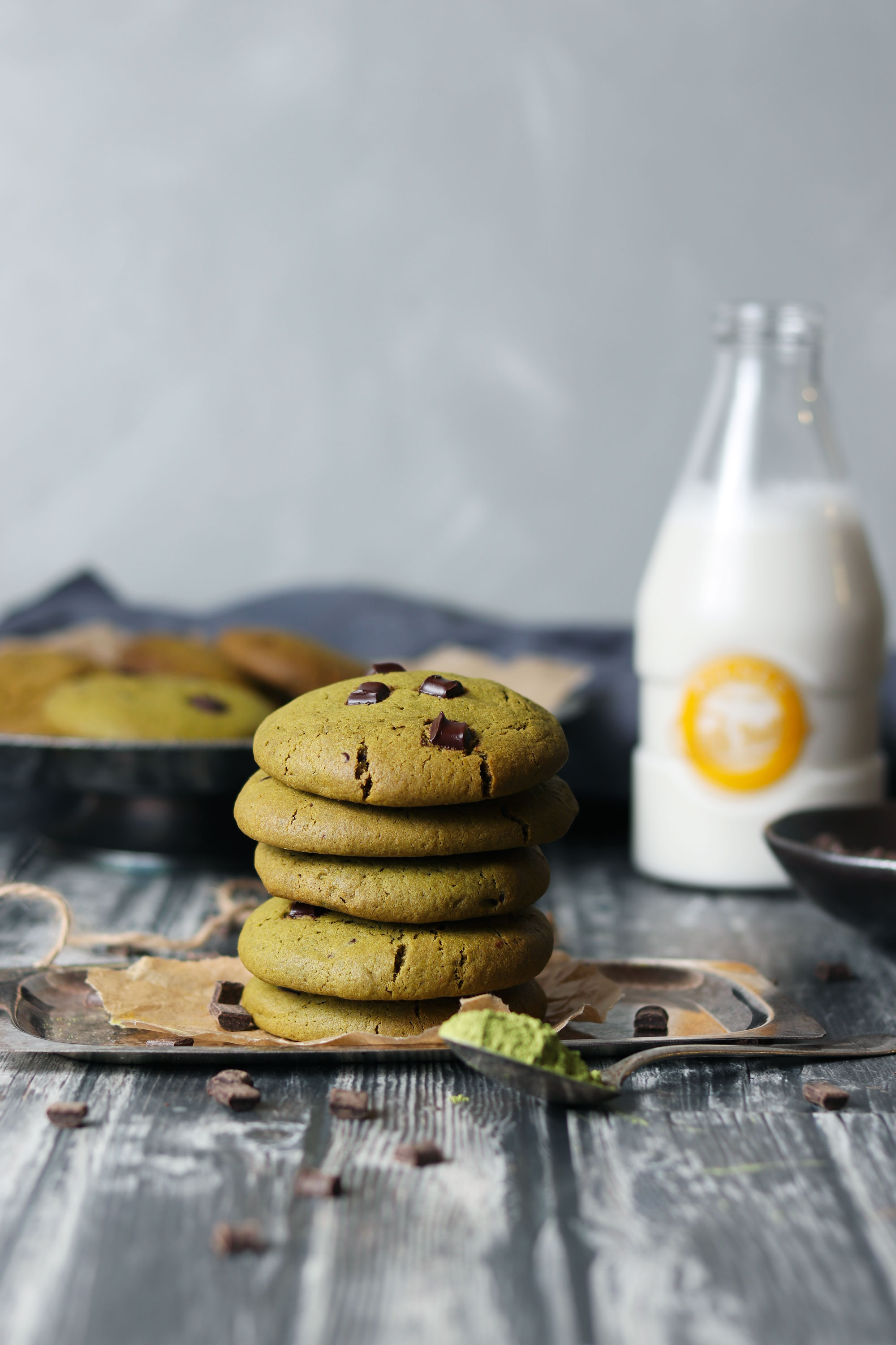 Matcha dark Chocolate Chip cookies