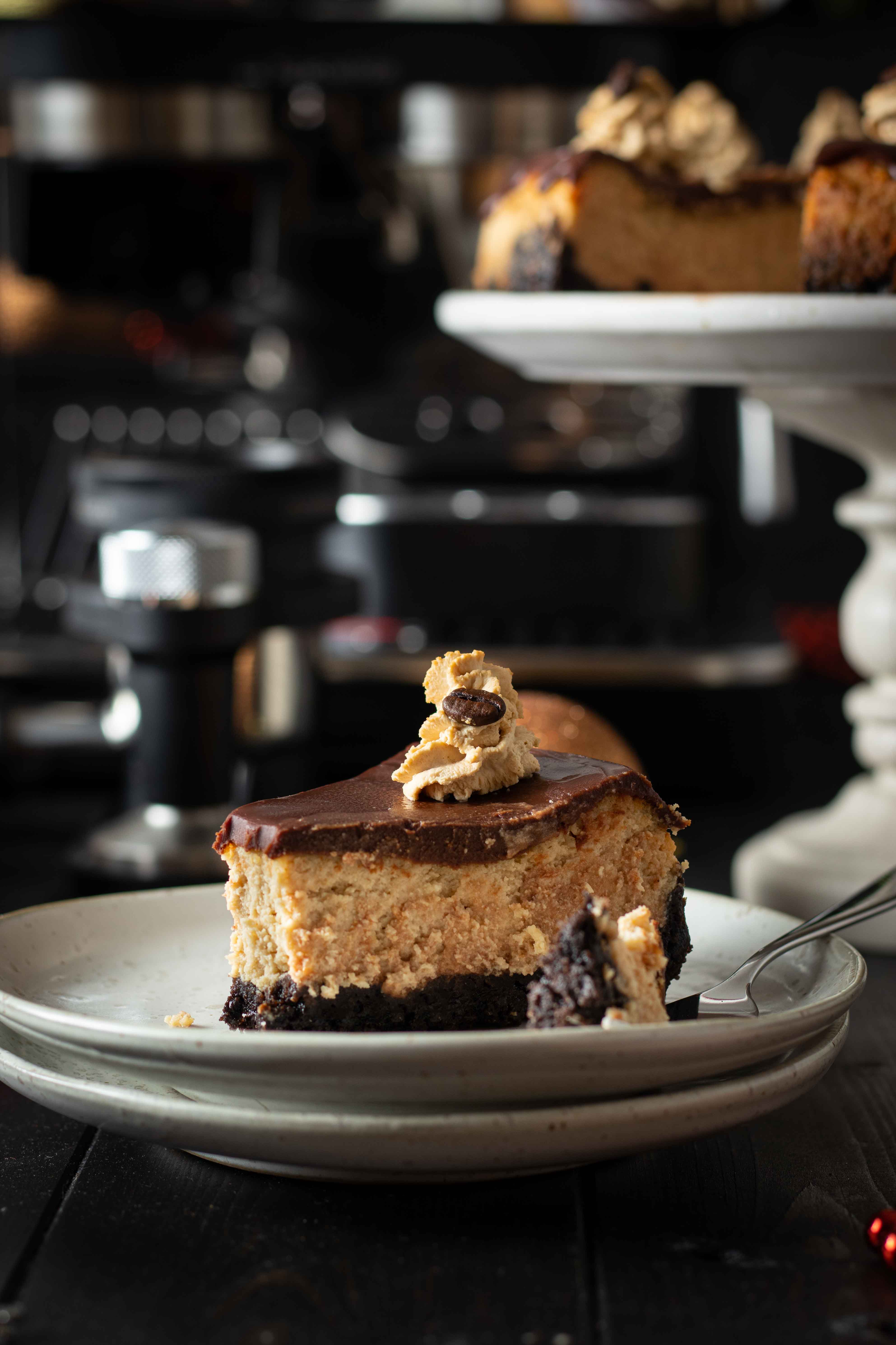Coffee cheesecake with mocha cream frosting