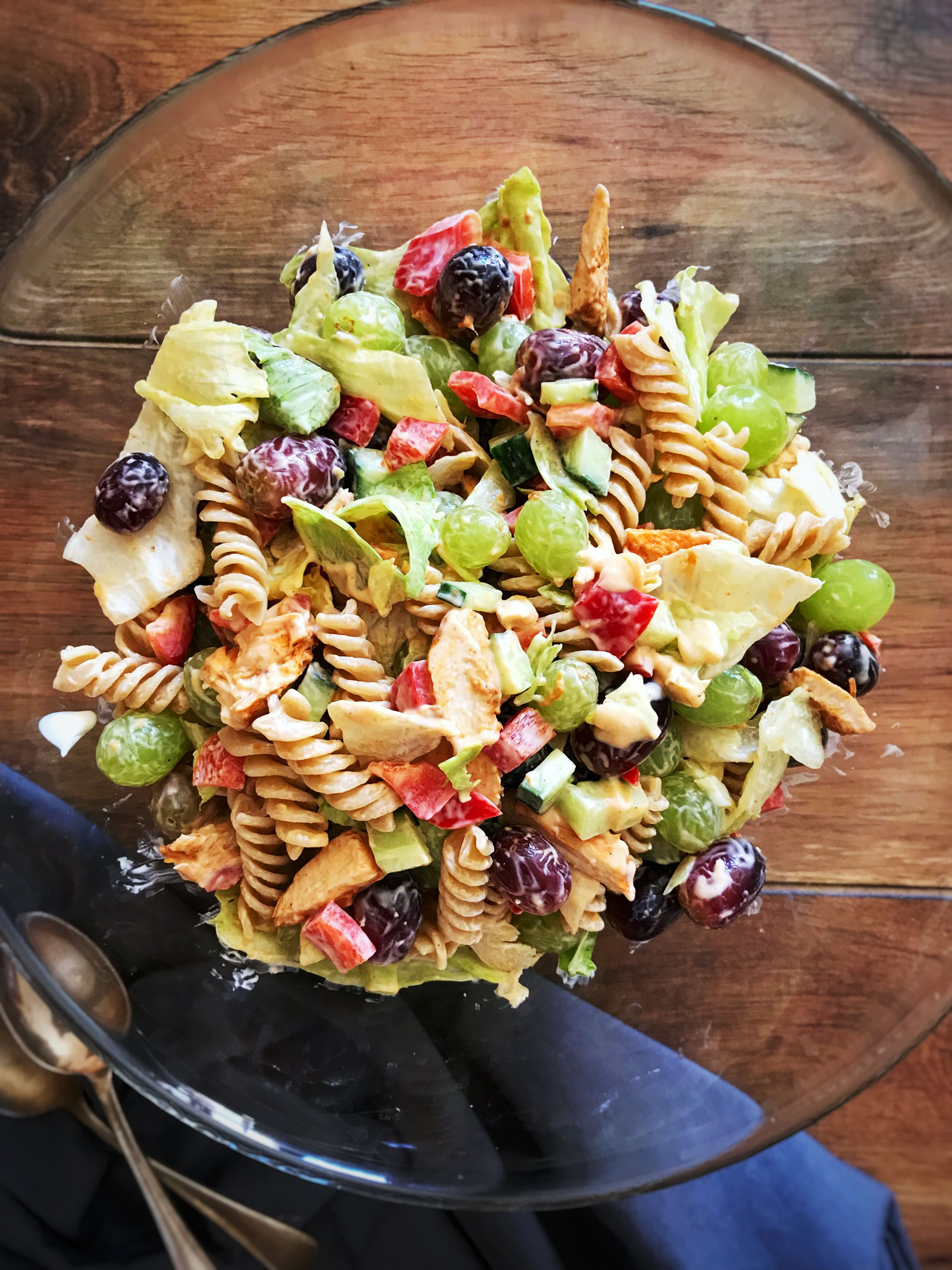 Indian spiced chicken and pasta salad