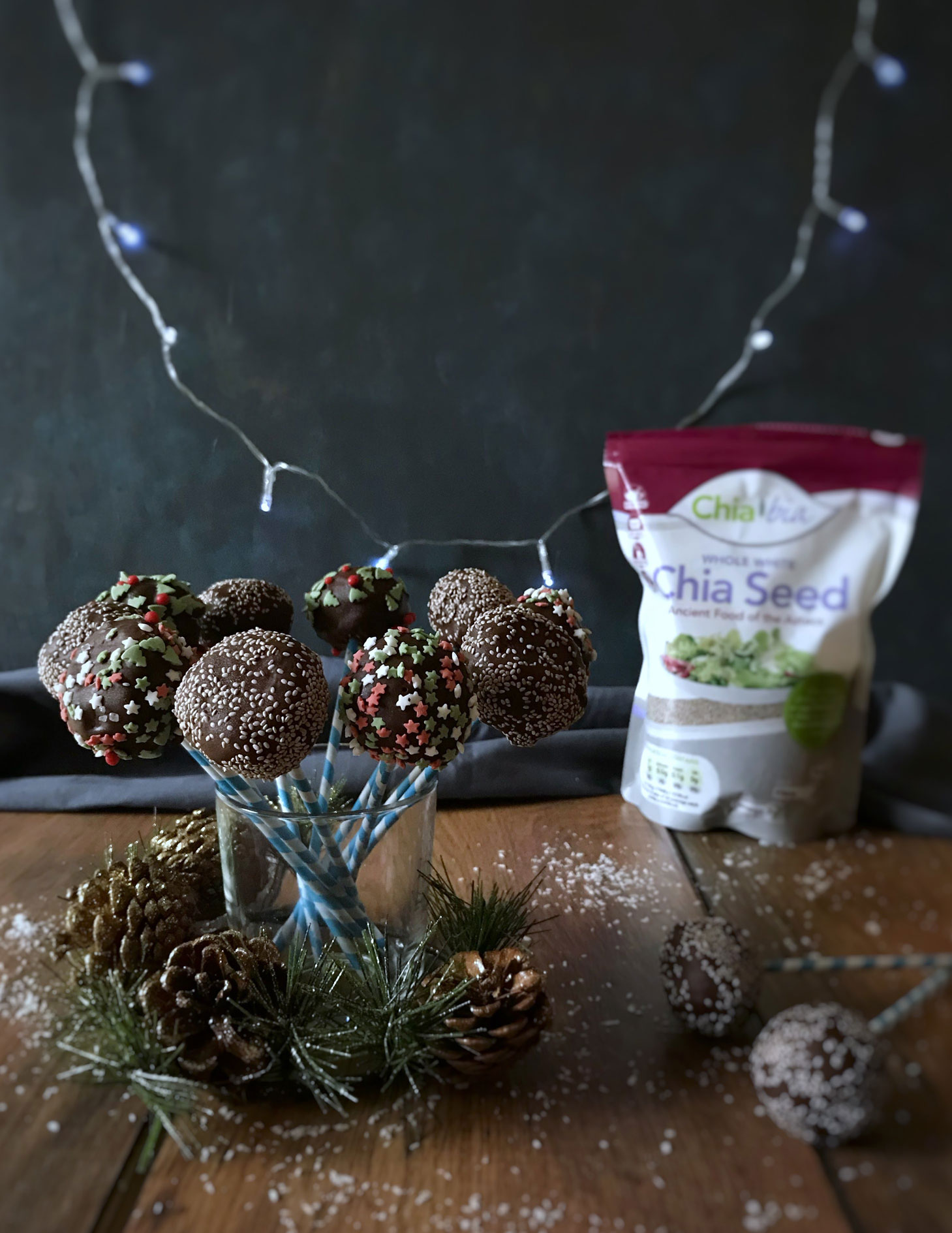 Chia no bake cake pops