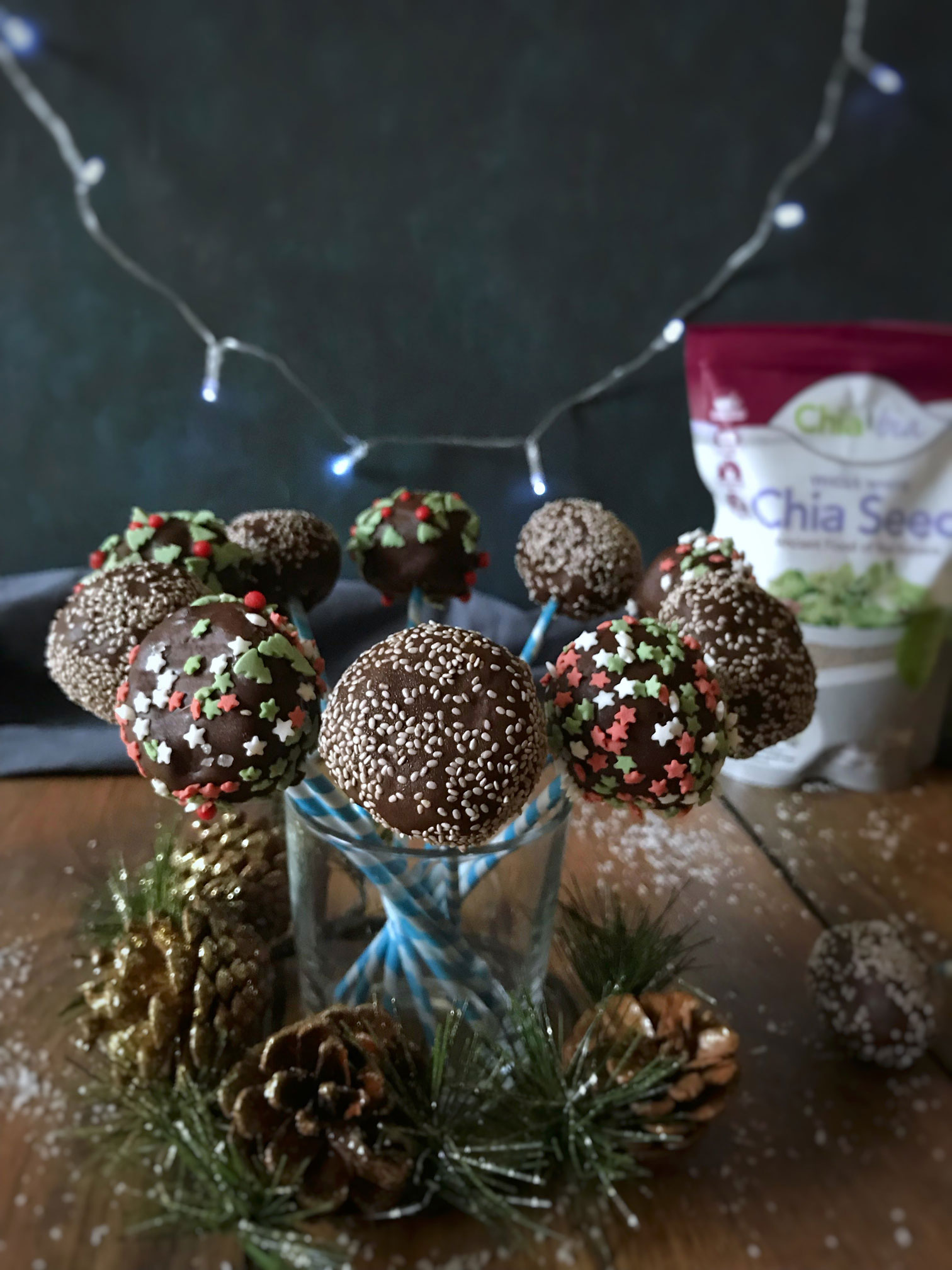 Chia no bake cake pops