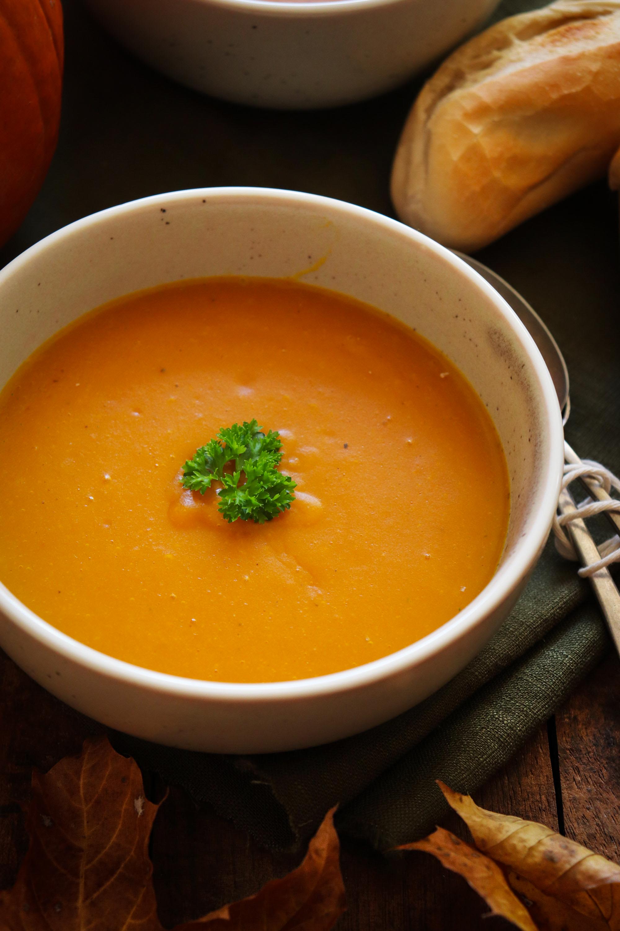 Maple roasted pumpkin soup