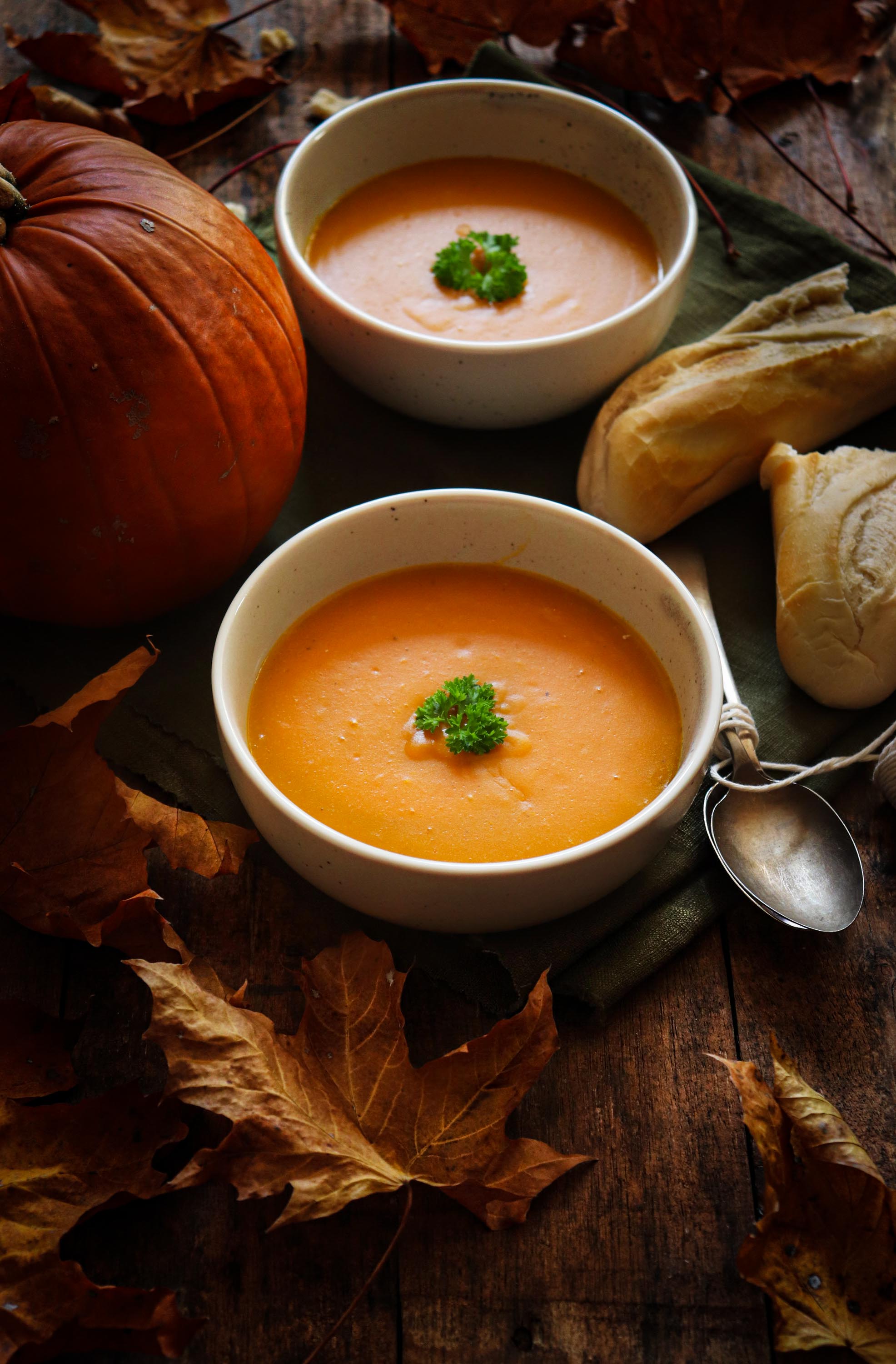 Maple roasted pumpkin soup