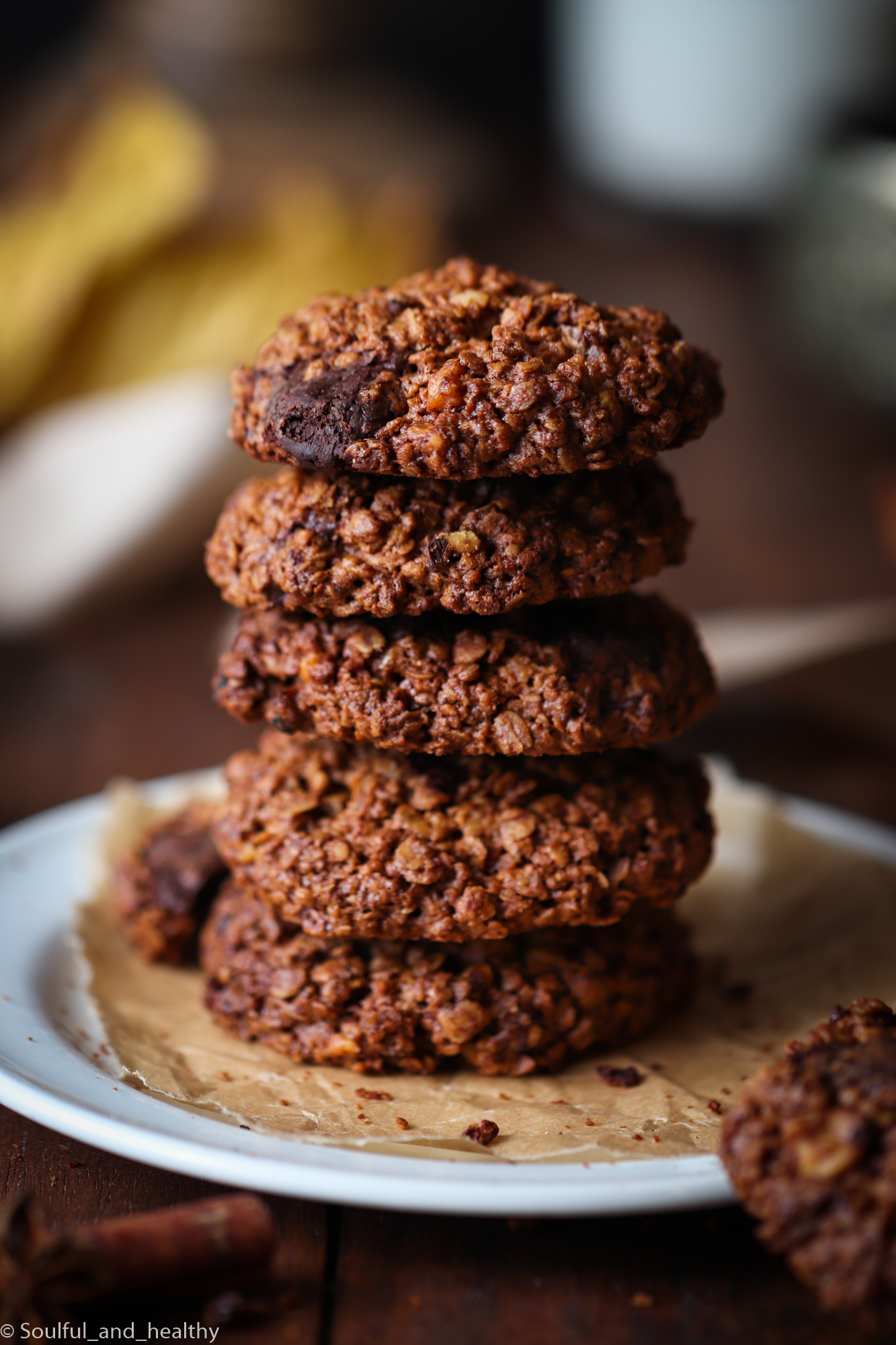 Pumpkin spiced dark chocolate chunks oats cookies