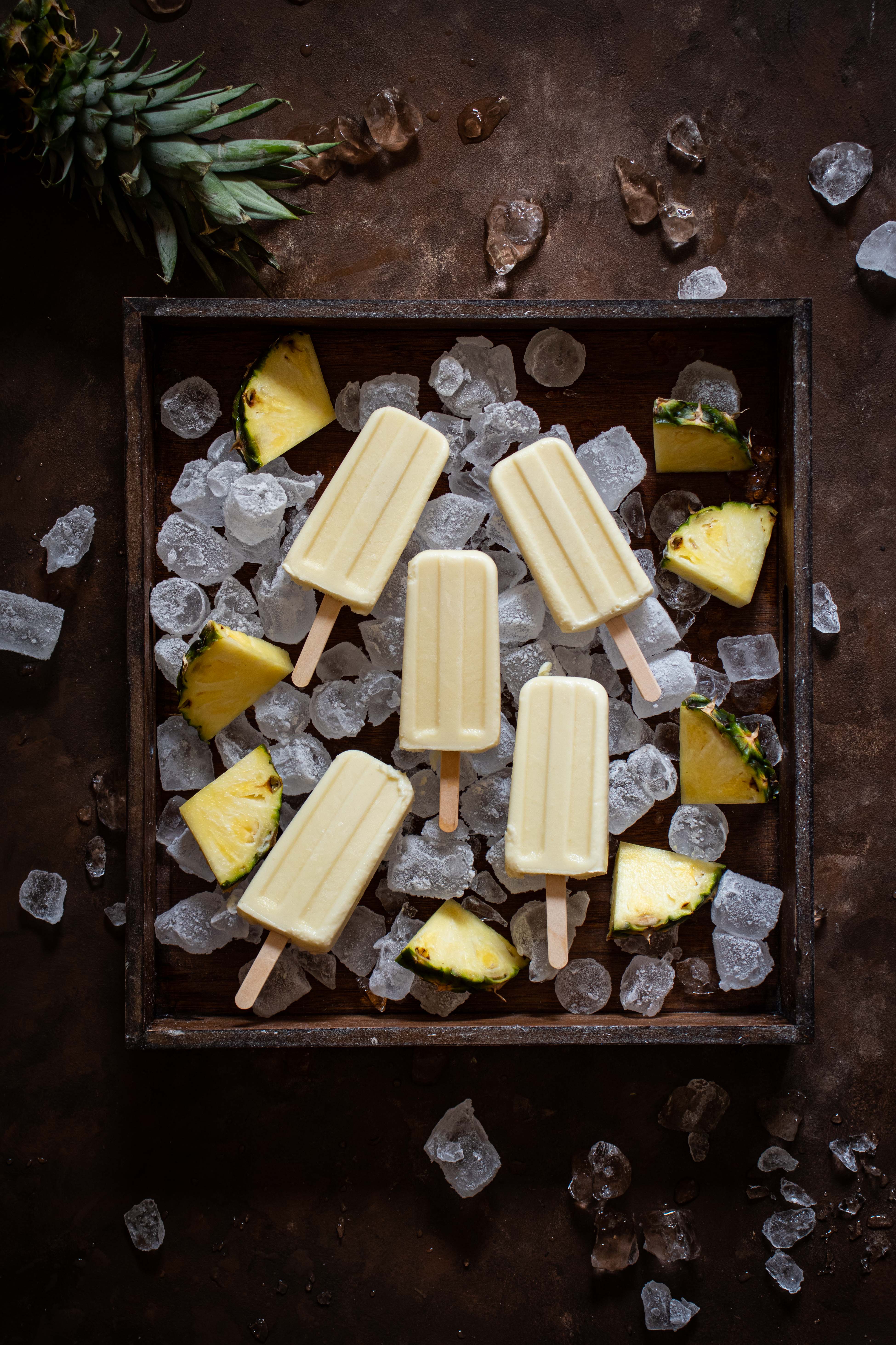 Pina colada popsicles