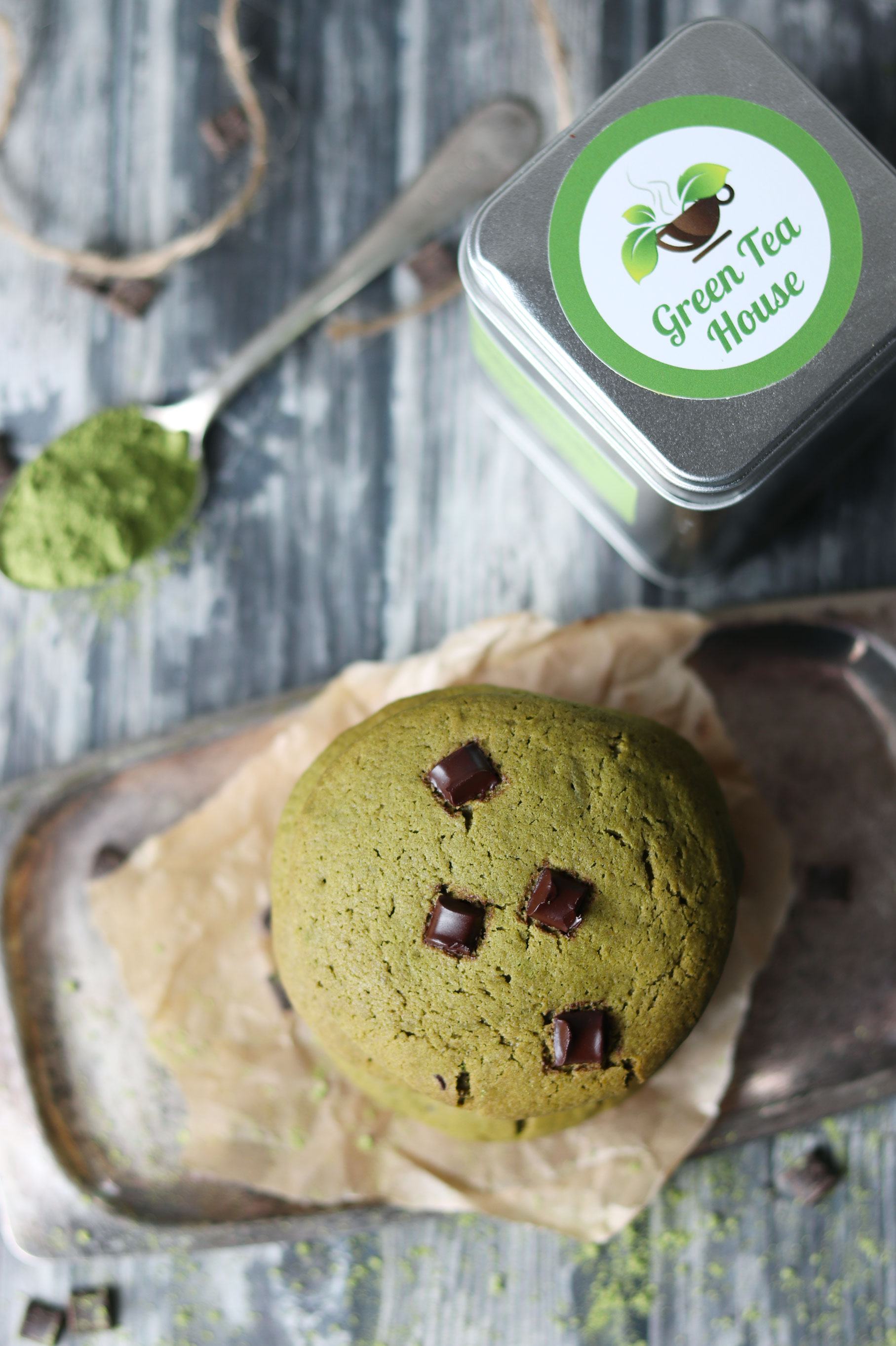 Matcha dark Chocolate Chip cookies