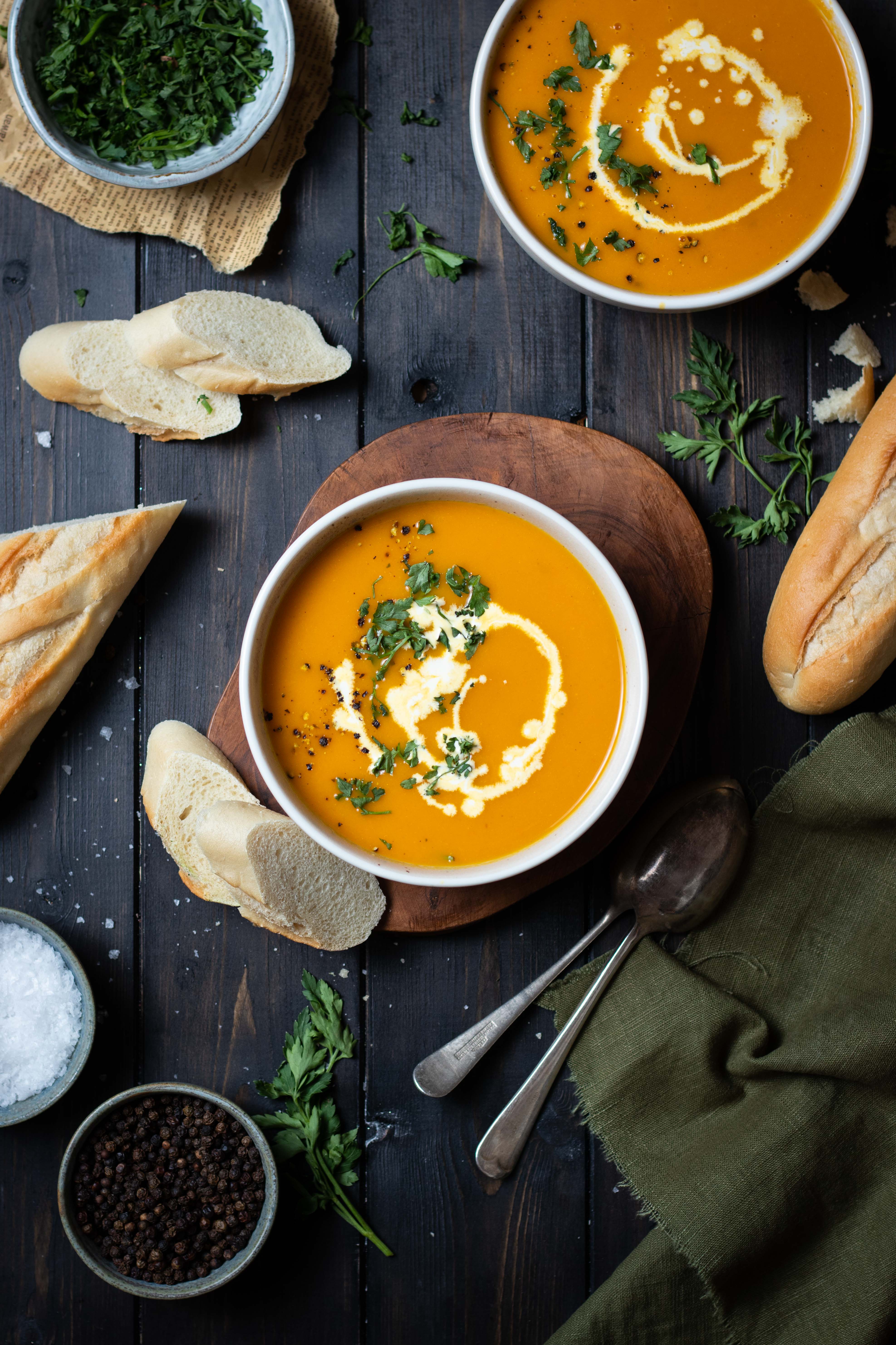 Maple roasted carrot soup