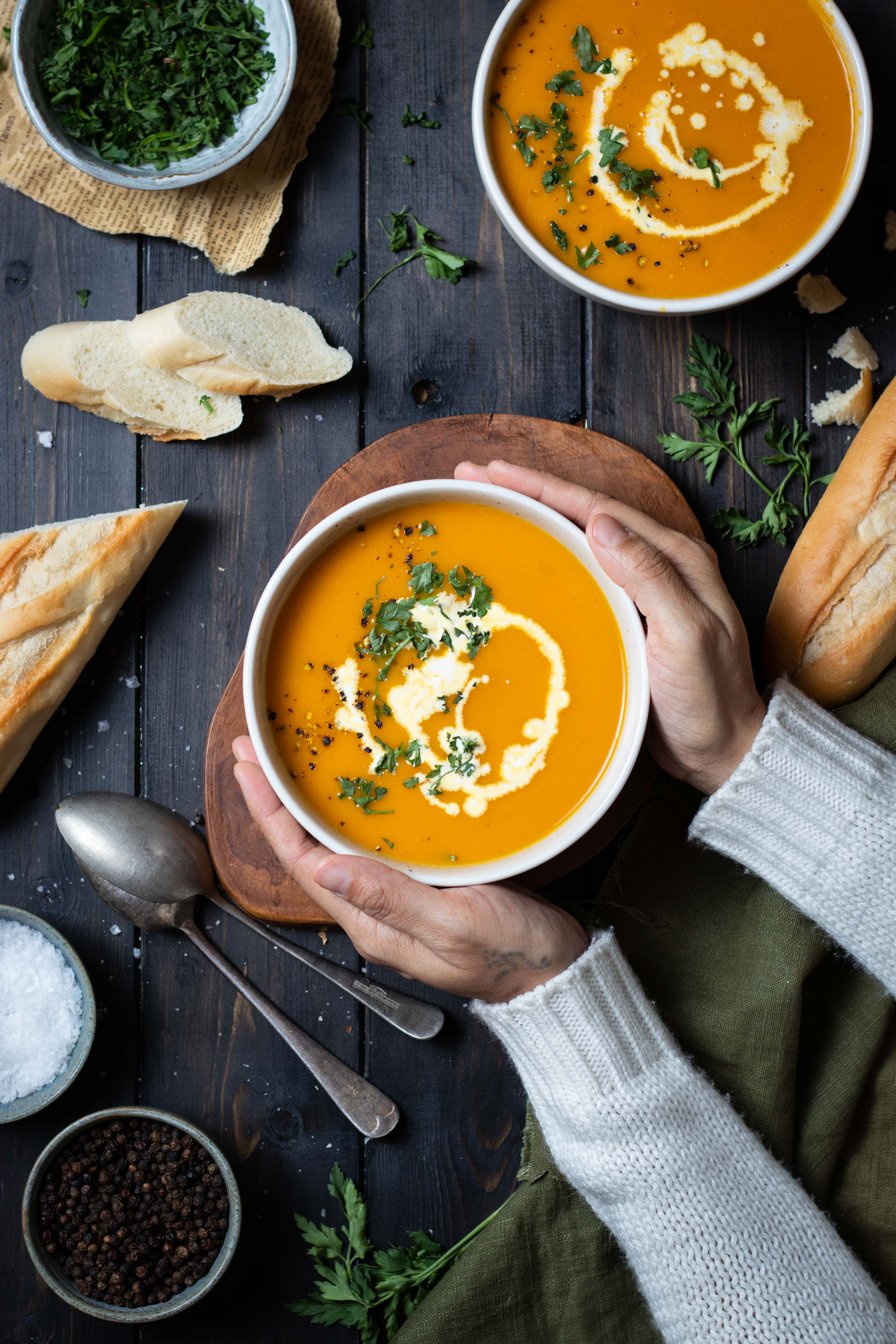 Maple roasted carrot soup