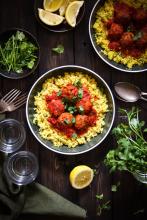 Moroccan Turkey meatballs with lemony couscous | Soulful And Healthy