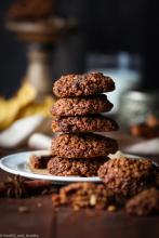 Pumpkin spiced dark chocolate chunks oats cookies | Soulful And Healthy